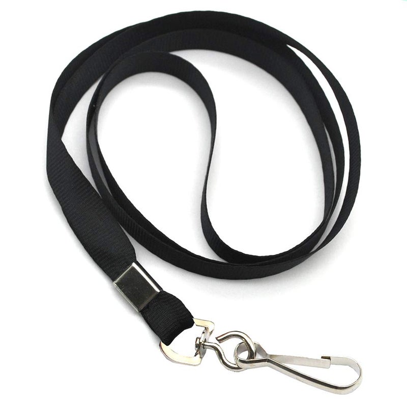 Beebel Black Lanyard Bulk Lanyards for Id Badges Flat Lanyard with Badge Clip Swivel Hook 50 Pack - Image 3